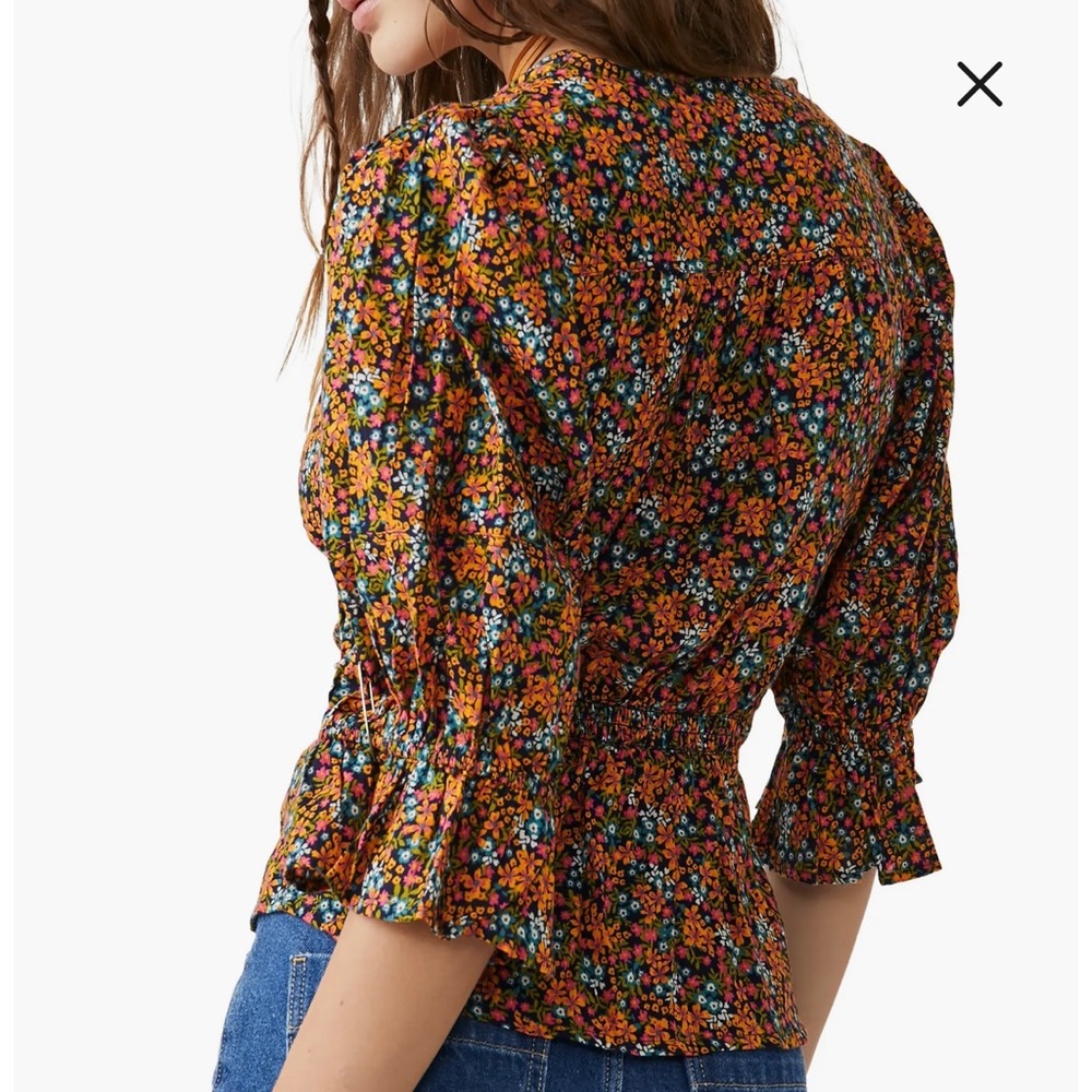 Free People Floral Button-Up Top - Multicolor - Picture 2 of 9